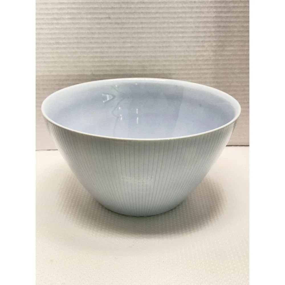 VTG Crate & Barrel Horizon Blue Serving Bowl Ribbed 9